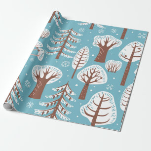 Papel De Regalo Bosque, árboles. El fondo es impecable. Invierno