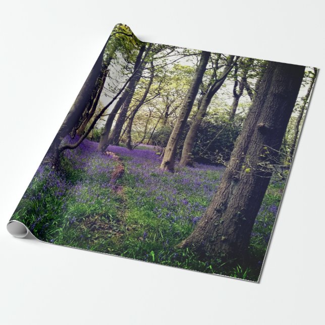 Papel De Regalo Bosque Bluebells Floral elegante Belleza (Desenrollado)