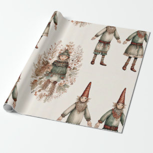 Papel De Regalo Bosque Caprichoso Gnomo & Botánico (2)