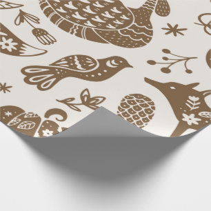 Papel De Regalo Bosque de Acción de Gracias de Arte Popular