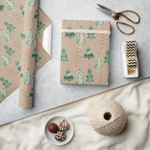 Papel De Regalo Bosque de árbol de Navidad