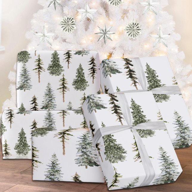 Papel De Regalo Bosque de árboles navideños de raza nevada Spruce  (Subido por el creador)