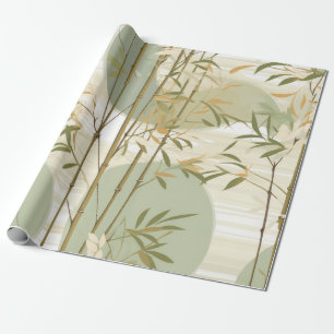 Papel De Regalo Bosque de Bambú Zen Patrón Botánico (3)