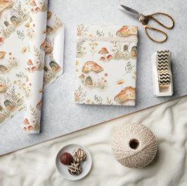 Papel De Regalo Bosque de champiñones I Hadas Niños de Cuentos