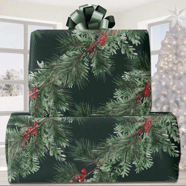 Papel De Regalo Bosque de Garrilleras de Pino Blanco Verde Spruce  (Subido por el creador)