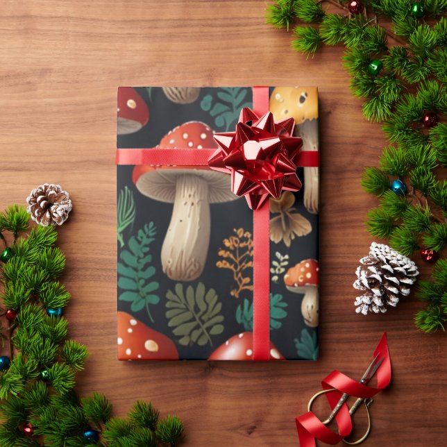 Papel De Regalo Bosque de hongos encantador (Regalo de vacaciones)