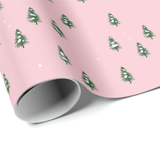 Papel De Regalo Bosque de invierno de árbol de Navidad minimalista