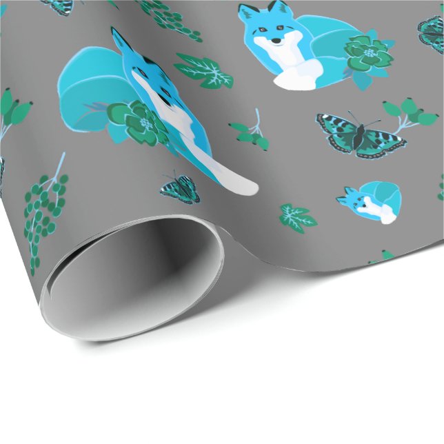Papel De Regalo Bosque de moscas y moscas de agua tierno (Esquina del rollo)
