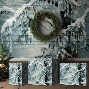 Papel De Regalo Bosque de Navidades Frosty