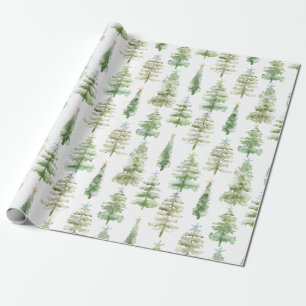Papel De Regalo Bosque De Nieve Atraviado Con Starfish