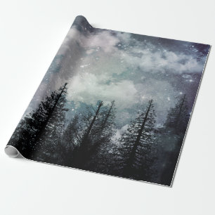 Papel De Regalo Bosque de pino de invierno nublado