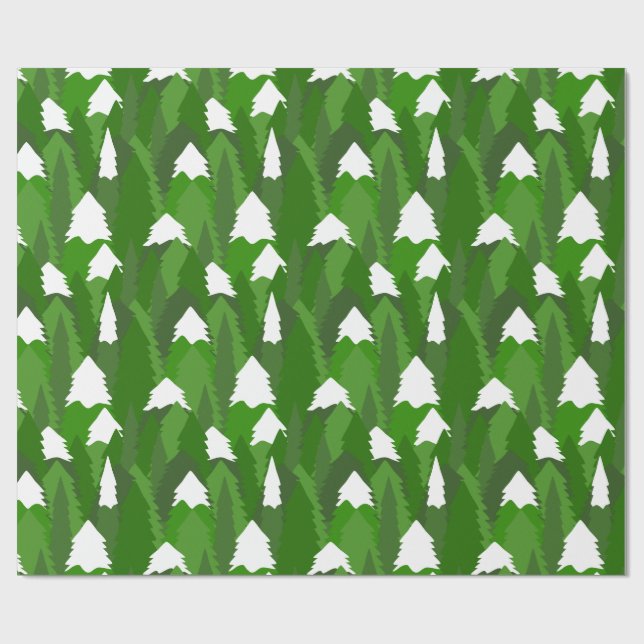 Papel De Regalo Bosque de Pino Nevado (Superficie plana)