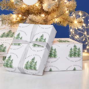Papel De Regalo Bosque de pinos acuarela