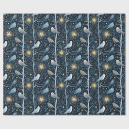 Papel De Regalo Bosque de ruiseñor iluminado por la luna