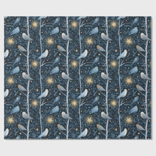 Papel De Regalo Bosque de ruiseñor iluminado por la luna