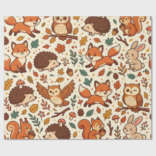 Papel de regalo Bosque de Zorro y Búho del Bosque