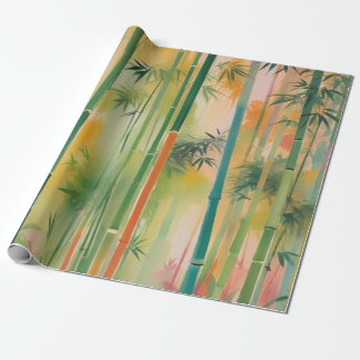 Papel De Regalo Bosque denso de bambú al atardecer