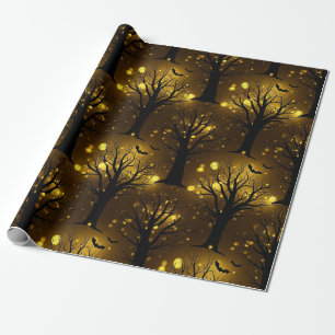 Papel De Regalo Bosque Embrujado Resplandeciente Bokeh - Árboles N