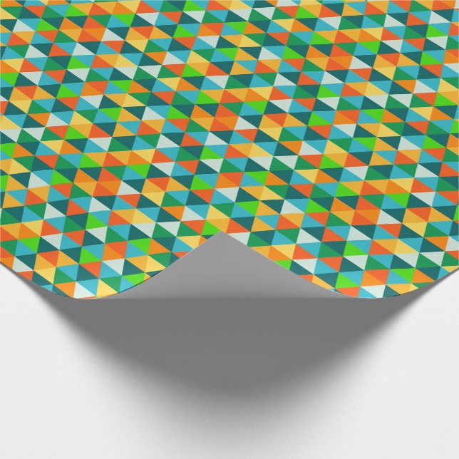 Papel De Regalo Bosque geométrico de PixDezines verde/naranja/verd (Esquina)