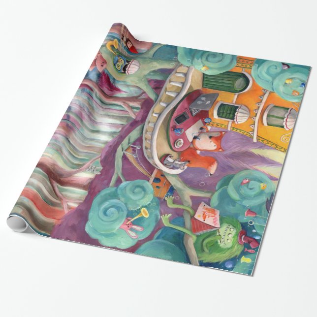 Papel De Regalo Bosque mágico (Desenrollado)