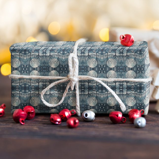 Papel De Regalo Bosque nórdico iluminado por luna (Subido por el creador)