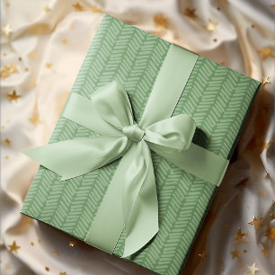 Papel De Regalo Bosque Oscuro Claro Chic Verde Salvia Rayado Zigza