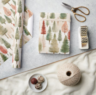 Papel De Regalo Bosque rústico de árboles