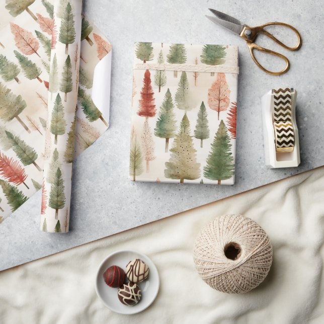 Papel De Regalo Bosque rústico de árboles (Artesanía)