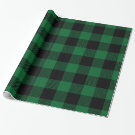 Papel De Regalo Bosque Verde Negro Gran Plaid Leñador Búfalo