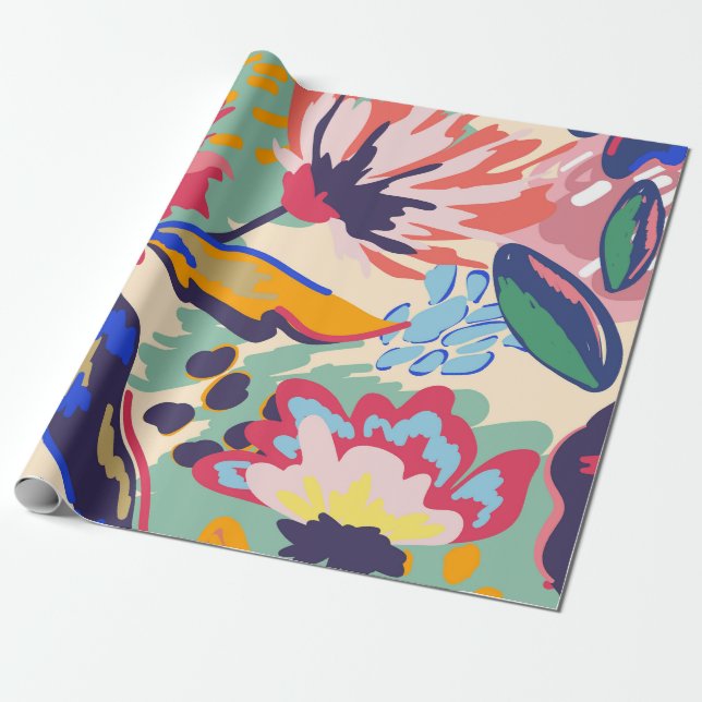 Papel De Regalo Bosque y rosas (Desenrollado)