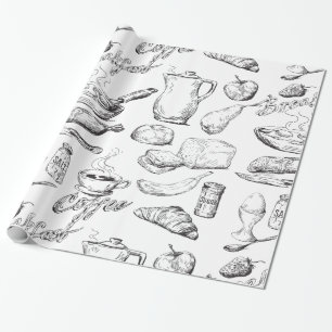 Papel De Regalo Bosquejo del café