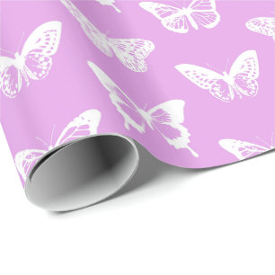 Papel De Regalo Bosquejo, orquídea y blanco de la mariposa