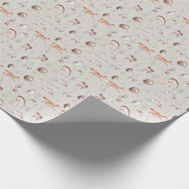 Papel De Regalo Bosques boscosos acuarela Escandinavia (Esquina)