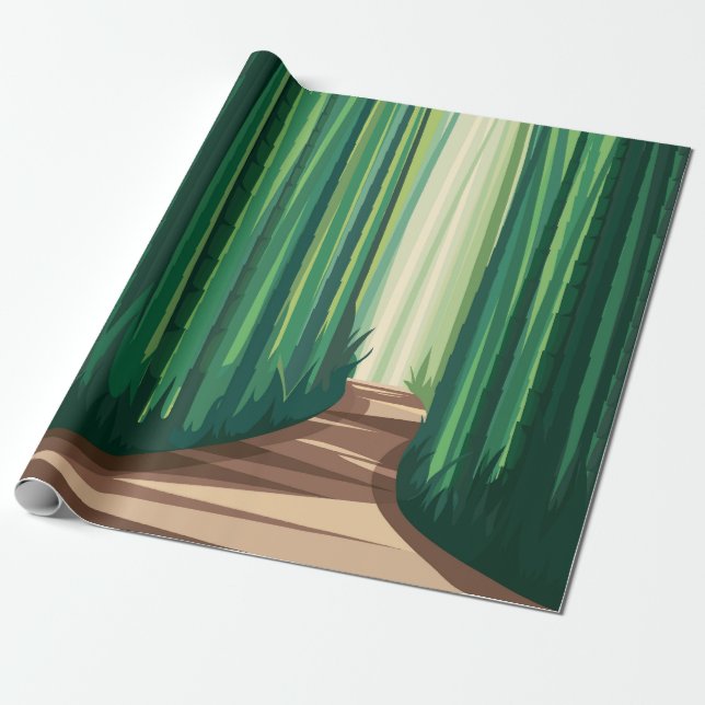 Papel De Regalo Bosques de Bambú (Desenrollado)