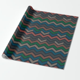 Papel De Regalo Bosques en zigzag de Chevron de Tierra Oscura