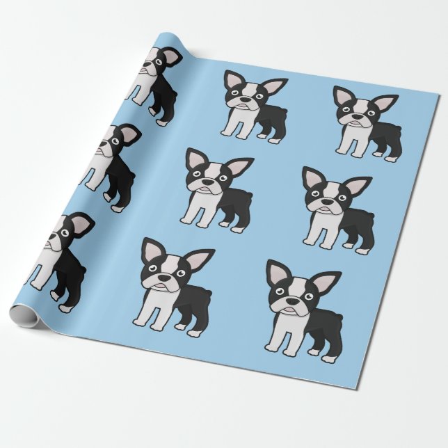 Papel De Regalo Boston linda Terrier (Desenrollado)