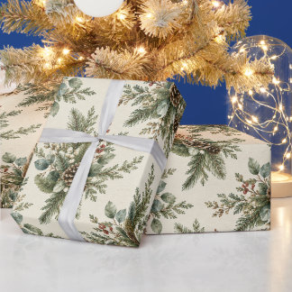 Papel De Regalo Botánica de invierno Signature Pino y Eucalipto