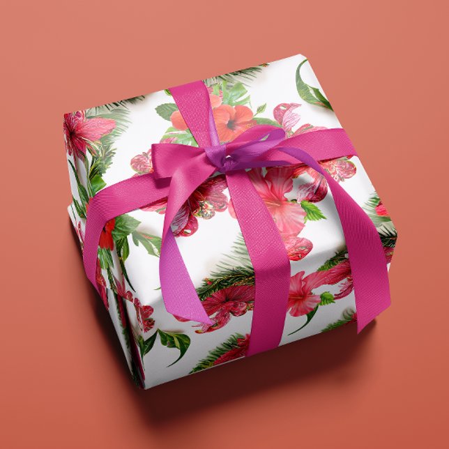Papel De Regalo Botánica floral de Hibiscus Tropical Hawaii (Subido por el creador)