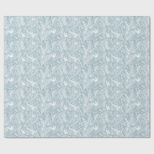 Papel de regalo botánico azul suave Mano elegant