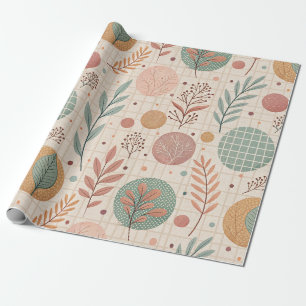 Papel De Regalo Botánico Boho Moderno   Minimalista y Geométrico