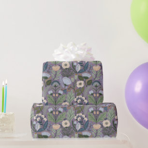 Papel De Regalo Botánico de Flor Silvestre Lavanda Vintage