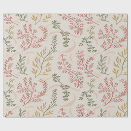 Papel de regalo botánico de flores silvestres mini