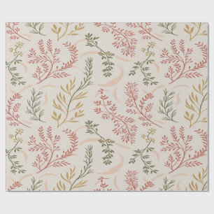 Papel de regalo botánico de flores silvestres mini