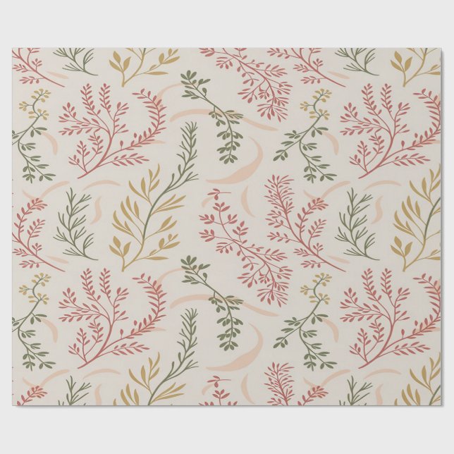 Papel de regalo botánico de flores silvestres mini (Superficie plana)