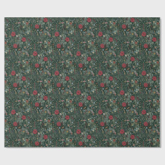 Papel de regalo botánico de invierno vintage