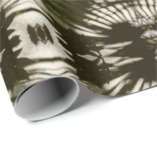 Papel De Regalo Botánico de Lujo   Hoja de Palma Verde Militar Dis