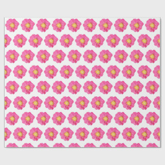 Papel de regalo botánico de peonía rosa en rollo