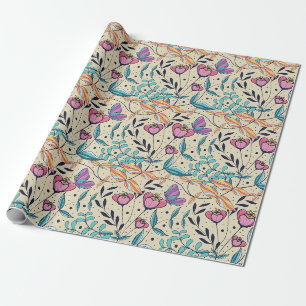Papel De Regalo Botánico floral elegante, naturaleza