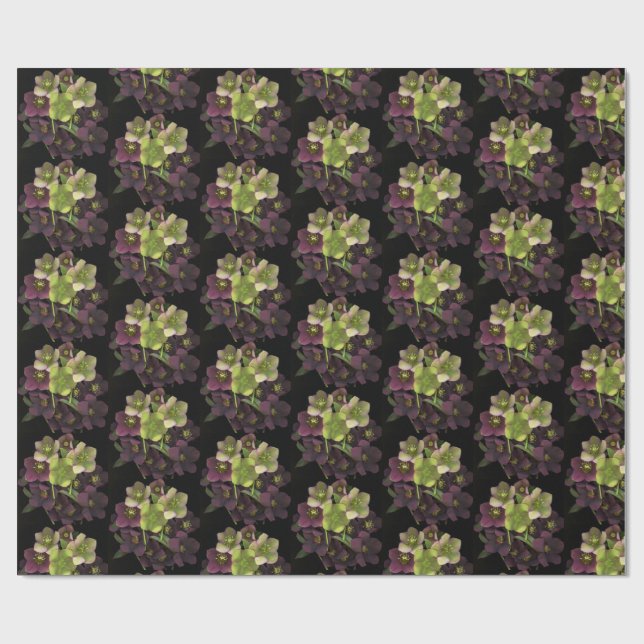 Papel de Regalo Botánico Flores de Helleboro (Superficie plana)
