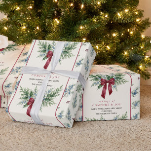 Papel de regalo botánico Grandmillennial con lazo 